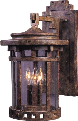 Maxim 40035Cdse Santa Barbara Vx Heavy Duty Outdoor Wall Sconce, 3-Light 120 Total Watts, 20" H X 11" W, Sienna #TOP6