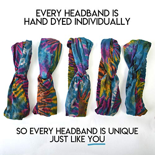 Charm Womens Boho Tie Dye Headband - Fashion Turban Headwrap Hippy Yoga Hairband Twist Knot Festival Hair Band H #TOP2