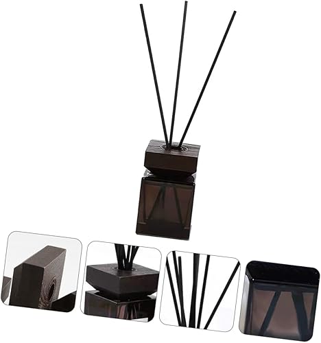 Miniatura 6 de Contenedor de vidrio vacío de la botella cuadrada de la tapa de madera blanca elegante para los aceites de fuego