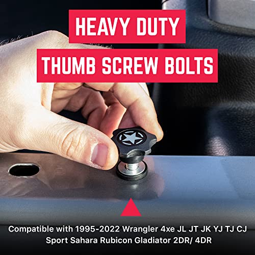 Gpca - Gp Star Thumb Screws And D-Plates Set, Easy-To-Install M8 Bolt & Tie Downs, For Quick Cargo Cover Installation, Jeep Wrangler Accessories For 4Xe, Jl, Jt, Jk And More, Patented, 6 Packs #TOP1