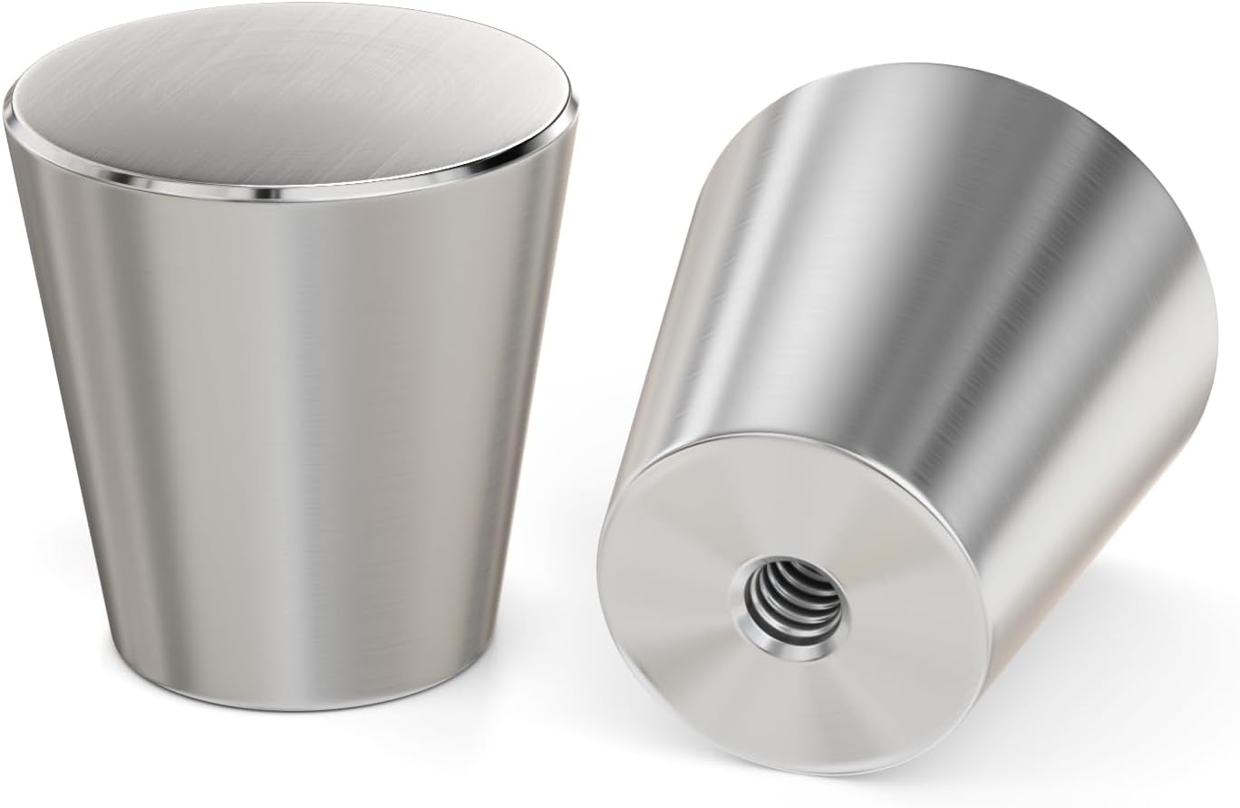 homdiy 30 Pack Brushed Nickel Cabinet Knobs Round Kitchen Dresser Handles for Drawer Metal Hardware