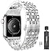 Compatible with Apple Watch Band 38mm Series 3 2 1 40mm Series 4 Stainless Steel Iwatch Band Women Men, PUGO TOP iPhone Watch Bracelet Band with Butterfly Buckle(38/40mm, Silver)