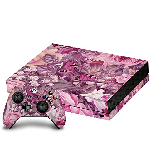 Xbox One X skin vinyle LebensArt Papillon autocollant console manette