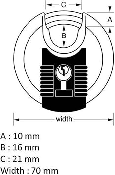 MASTER LOCK Heavy Duty Disc Padlock, Security Level 8/10, Outdoor, Keyed, Stainless Steel, Weatherproof, Closed Shackle