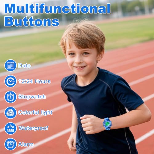 Image of SOCICO Kids Digital Watch 50M Waterproof & 7 Color Lights for Boys Girls