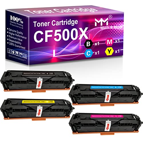 Tech Deals 🔥 MM Much & More Compatible Toner Cartridge Replacement for HP 202X CF500X CF501X CF502X CF503X use for HP M254DW 254NW M280NW M281FDW M281FDN Printers (Black + Cyan + Magenta + Yellow)