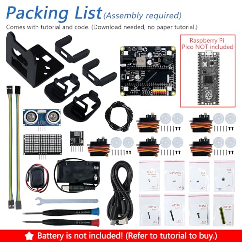 Kit robot bipède pour Raspberry Pi Pico : apprenez le codage et l'électronique