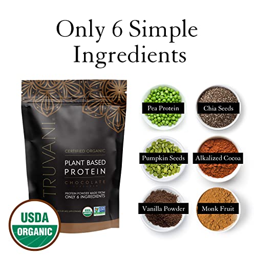 image for Truvani Vegan Pea Protein Powder | Chocolate | 20g Organic Plant Based