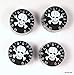 4 x Speed Knobs Hatbox Guitar Knobs - Amber Black With White Skull Mark