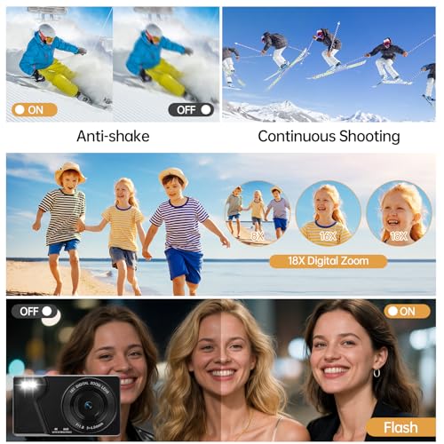 Digitalkamera für Einsteiger Herbyd 4K 64MP mit Dual-Kameras