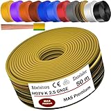 ✔️ Couleur : vert/jaune MAS Premium Câble conducteur H07 V-K 1 x 2,5 mm² HBL GRGE RT DBL BR OR GR WS VIO ou GE - Fil unique flexible de 5 à 100 m (vert jaune, 50 m)