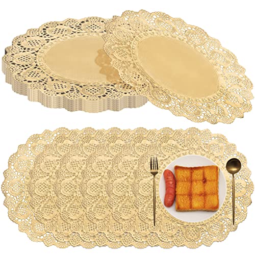 Gueevin LAU-GUEEVIN-742 200 Pcs Paper Doilies For Tables Lace Round Paper Placemats Decorative Disposable Placemats Doily Paper Pad cover