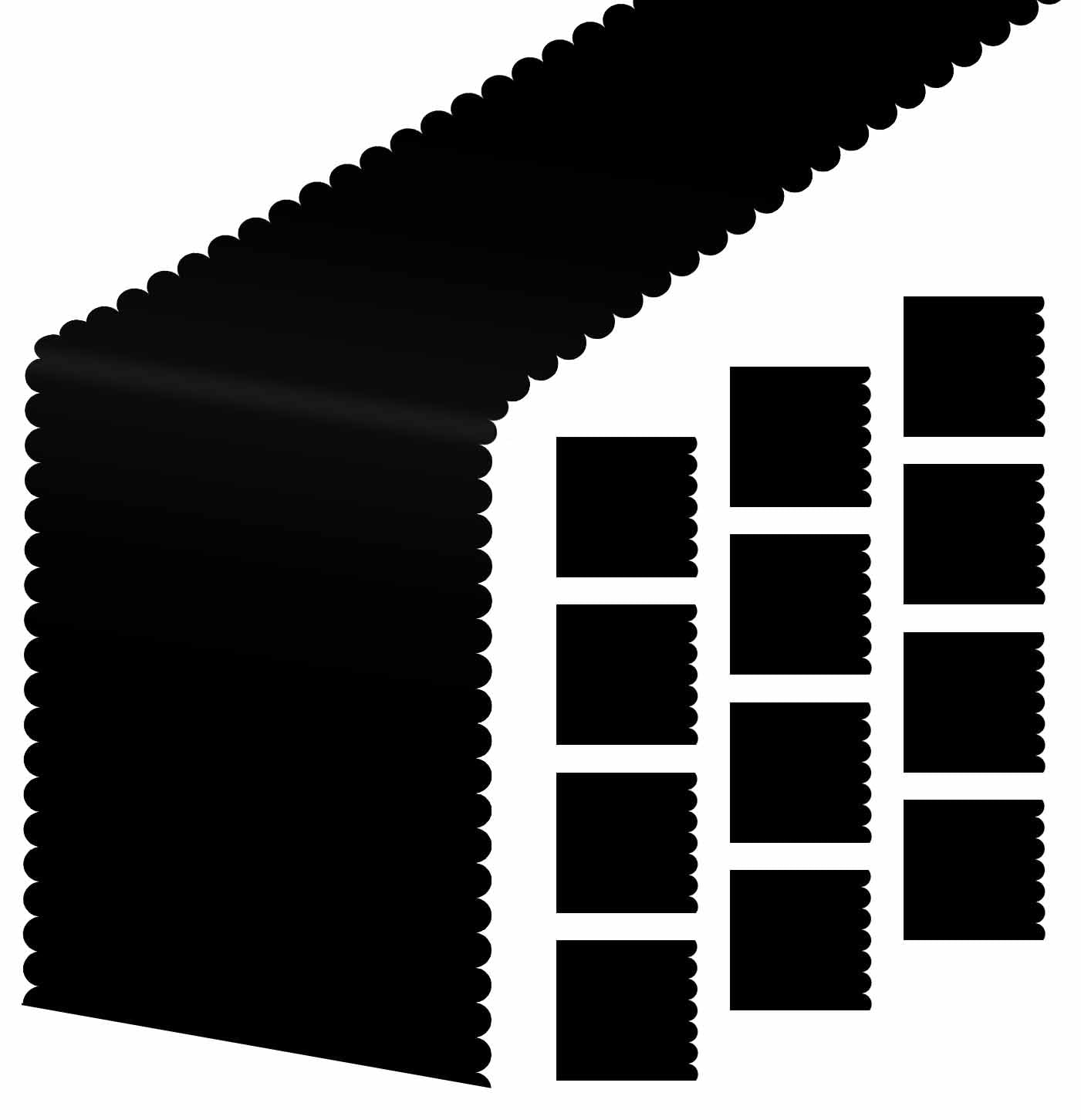 AVXINSOK 12 Pcs Black Scalloped Table Runner Plastic 14 x 108 Inch Disposable Black Runner for Table Wedding Baby Shower Birthday Party Decorations