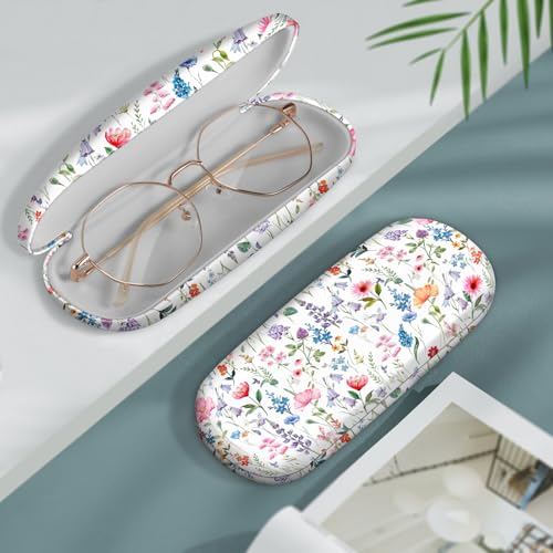 Image of FINTIE Hard Shell Eyeglasses Case, Portable Protective Glasses Cover Eyeglass Holder Box with Cleaning Cloth for Men Women