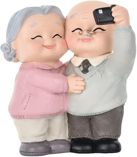 Figuras de pareja de ancianos cariñosos, figura de pareja mayor, figuras de pasteles, abuelos, figuras antiguas, pastel, abuela, abuelo, adorno de