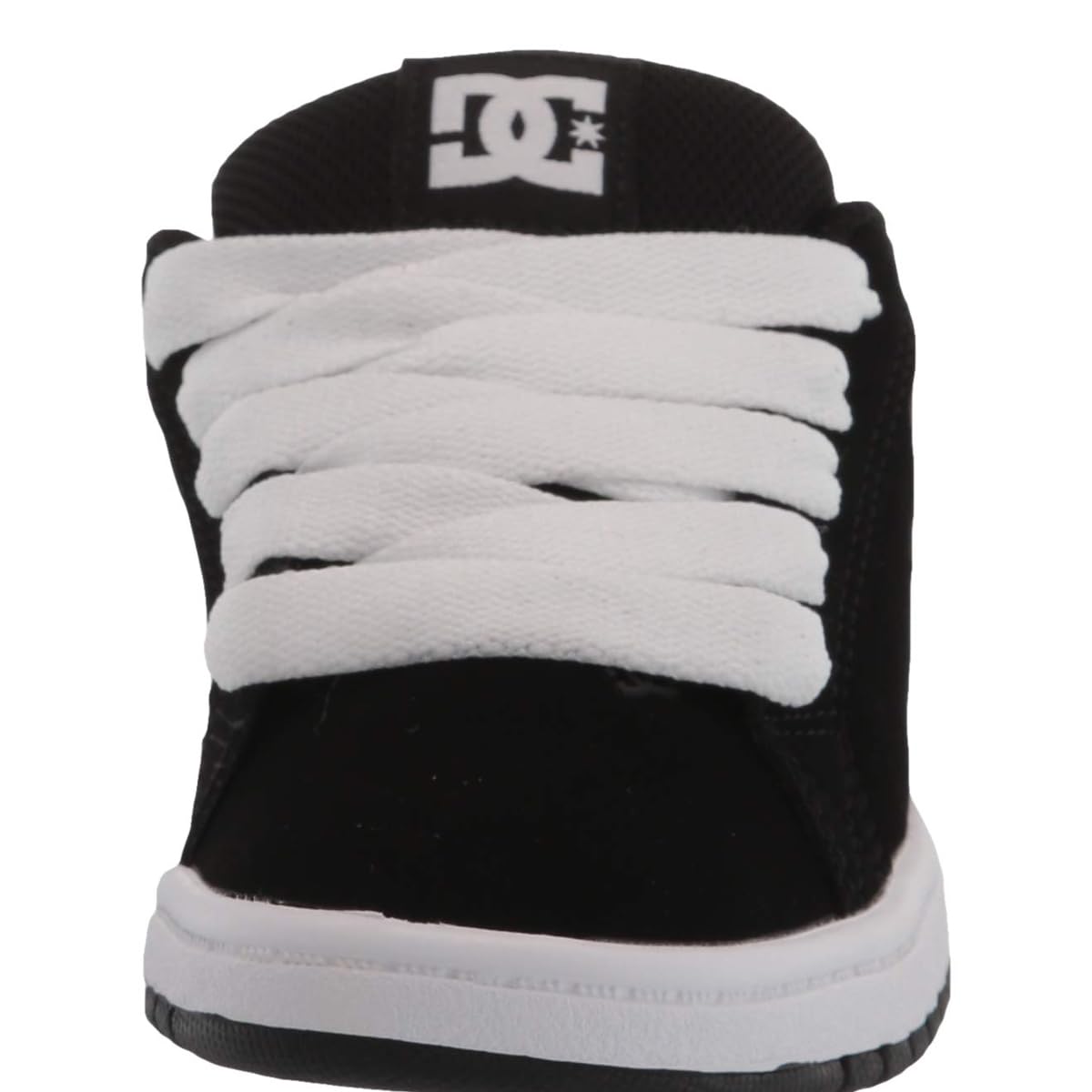 DC Boys Court Graffik Skate Shoe, Black/White, 5 Big Kid US