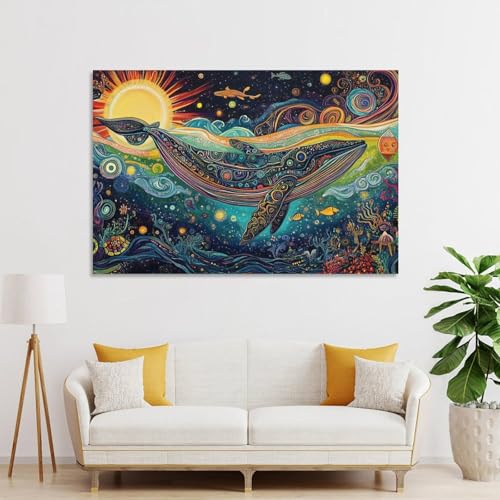 Toile baleine 60x90cm Dreamy Style pour décoration murale de salon - 3