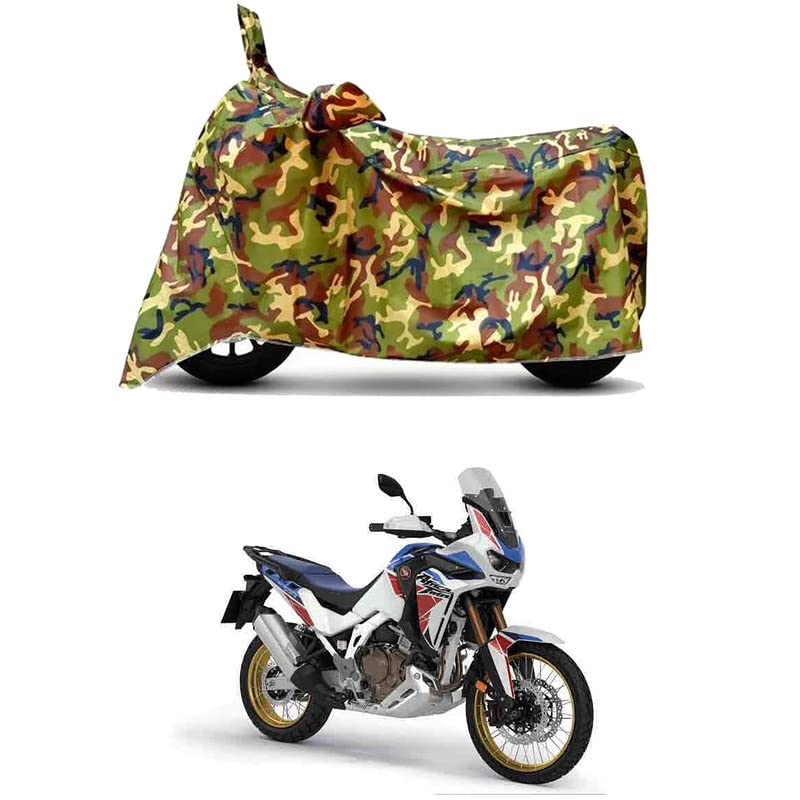 Image of Waterproof 100% PVC Coated Bike Scooty Two Wheeler Body Cover Compatible for Honda Africa Twin DCT /UV-Rays /Heat Protection /Birds Dropping /Scratchproof /Dust Proof [6X6 Jungle Print]
