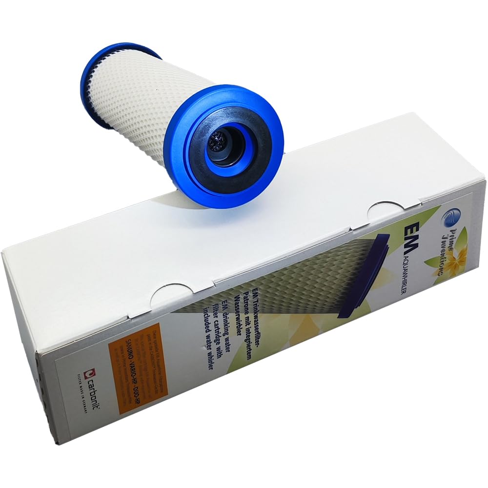 Cartucho de filtro de agua EM Aquawhirler | Unidad de remolino integrada | mejor sabor de agua | compatible con carcasas de filtro Carbonit Sanuno & Vario HP | AquaAvanti | WatPass
