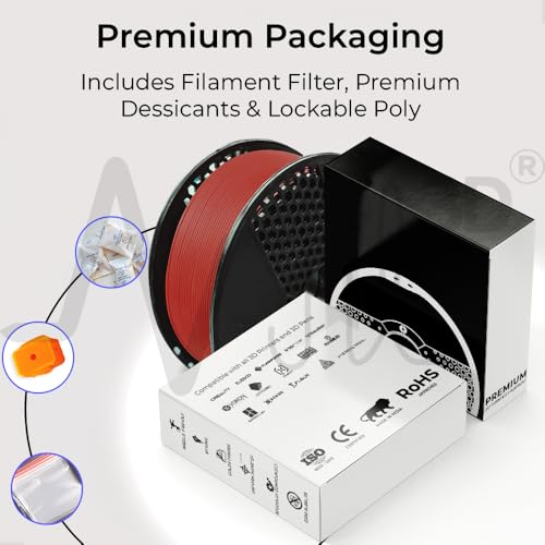 Image of NFIL3D 1KG Net Turbo Finish PLA+ Maroon 3D Printer Filament | Filaments for 3D Printer| 1.75mm| Accuracy + /- 0.015mm | 1000g 3D Filament, 250g Spool, 350g Packaging Weight (Total Weight 1.6KG)