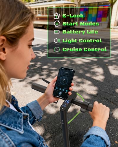 Image of NAVIC Electric Scooter - 8 inch Tires, 350W Peak Motor, Max Speed Up to 19MPH, 22 Miles Long-Range, Portable Foldable Commuting Scooter for Adults with Double Braking, Smart APP