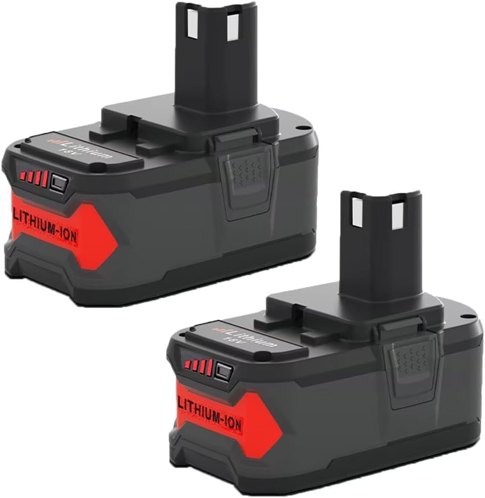 2 Packs P108 Battery Replacement for Ryobi 18V Battery 6ah Compatible with Ryobi 18 Volt Lithium Battery P108 P107 P105 P104 P103 P102 P190 PBP005 PBP006 PBP2005 PBP003 PBP002(Red)