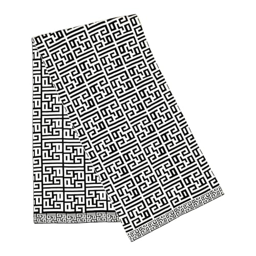 Écharpe jacquard fantaisie monogram noir en taille unique pour adulte