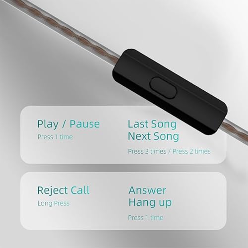 keephifi KZ EDX Pro In Ear Monitor mit Mikrofon, kabelgebunden, HiFi-Stereo-Kopfhörer, kabelgebunden, Dual DD IEM Kopfhörer mit abnehmbarem Kabel für Musiker, Audiophilen (schwarz, mit Mikro)