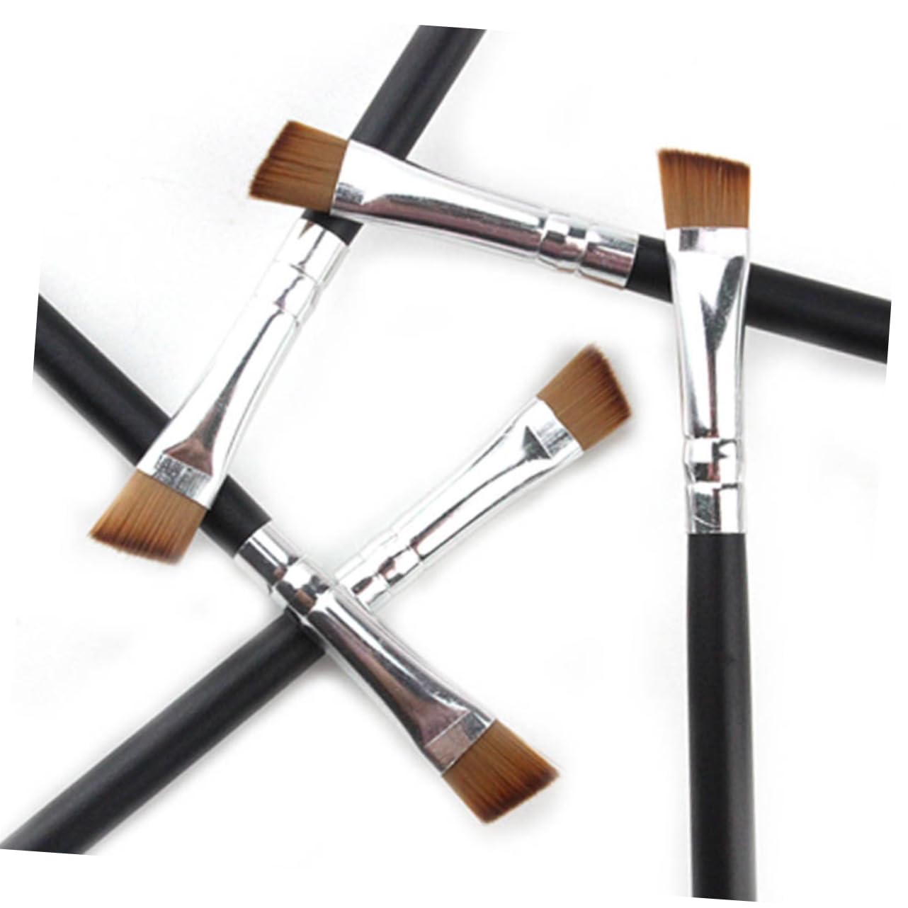 FOMIYES Micro Eyebrow Brush Set 10pcs Makeup Brush with Wooden Handle Compact Makeup Tools for Home Travel Salon