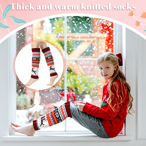 Image of SATINIOR Syhood 4 Pairs Cable Knit Leg Warmers Women Winter Knitted Crochet Knee Boot Stockings Cuffs Long Legging Socks