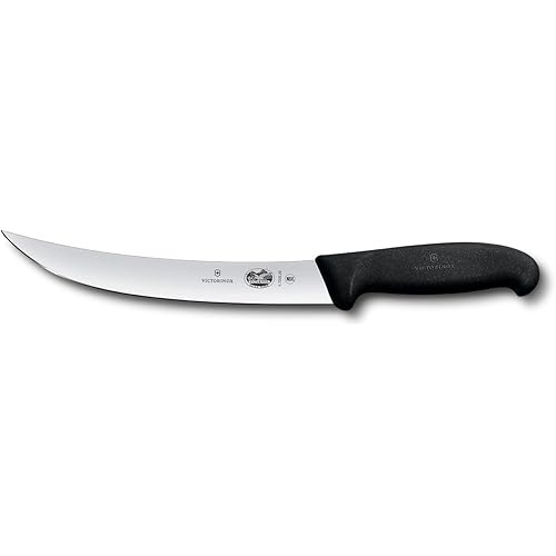 Victorinox Cutlery 8-Inch Curved Breaking Knife, Black Fibrox Handle