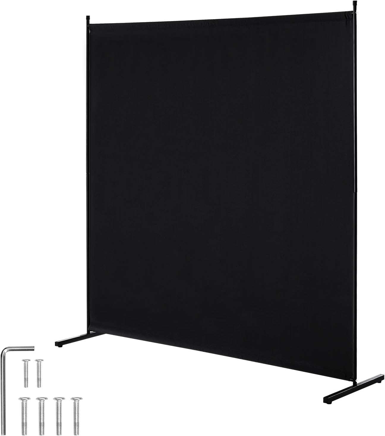 VEVOR Room Divider, Single Panel Room Divider, 6FT Privacy Screen Indoor, Partition Divider for Room Separation, Freestanding Room Divider Panel for Office, Bedroom, Black