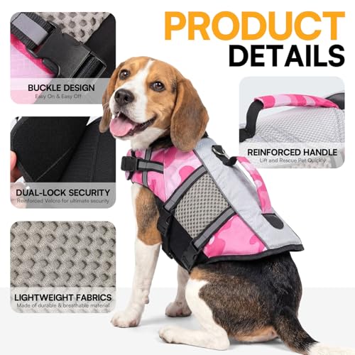 Queenmore Puppy Life Jacket Camouflage Dog Life Vest for Swimming Boating by Queenmore - Used condition - Image 6