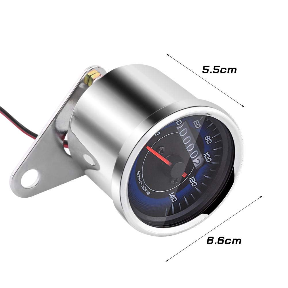 Motorrad Tachometer Chrom - Digitaler Geschwindigkeitsmesser 12V Bis 140 Km/h