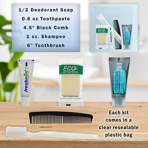 Moda West 24 Kits - Bulk Case of Wholesale Basic Toiletry Kits for Men, Women, Travel, Charity In Pouch With See Thru Window - Image 6