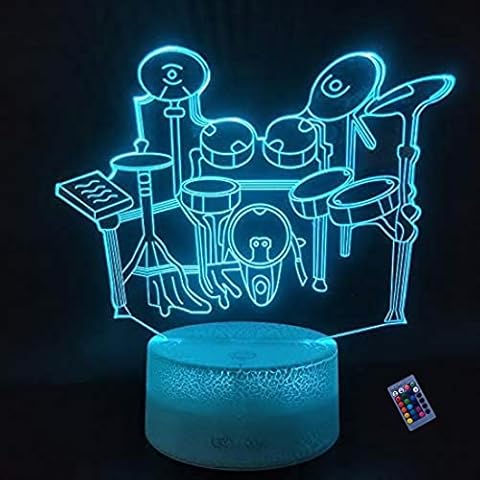 Lámpara 3D Tambor Luz de Noche Cover