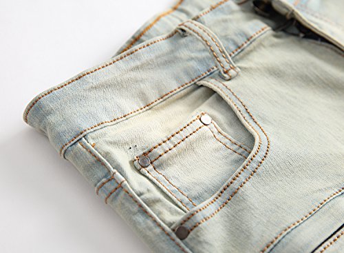 Mxcvycc Denim Shorts For Men Distressed Straight Fit Jean Shorts (38, Nostalgia) #TOP3