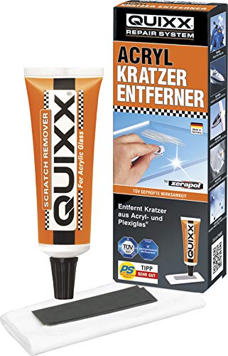 QUIXX Eliminador de arañazos para cristal acrílico, 4 piezas, recibirás 1 producto de 4 piezas