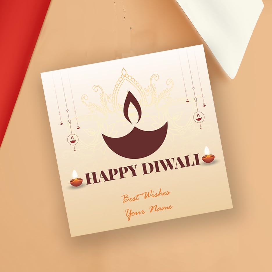 Brown Cloud Personalized Printed Message/Name/Quote Diwali/Deepawali Gift Tags/Card/Label For Party Gift, Return Gift (Pack Of 24) (GT DIW 005)