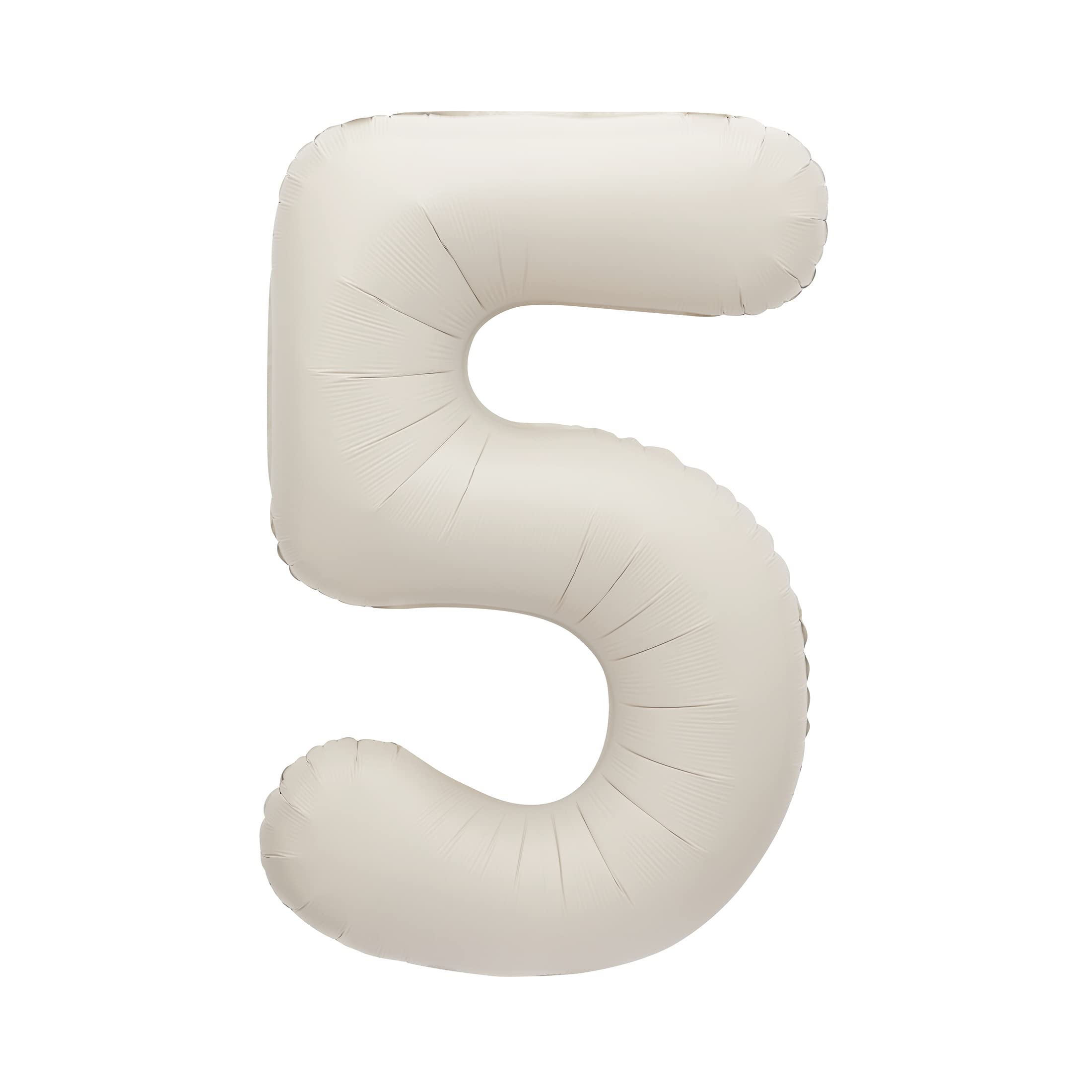 Giant Foil Number 5 Balloon - 86 cm - Matte Nude Colour - 1 Count (Pack of 1)