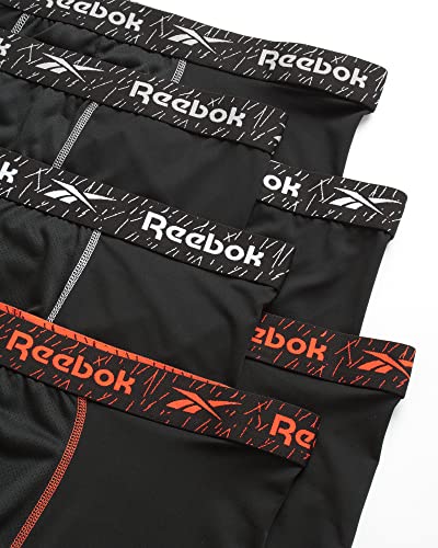 Reebok Men’s Underwear – Big And Tall Long Leg Performance Boxer Briefs (6 Pack)(2Xl – 4Xl), Size 3X-Large, Black Contrast #TOP1
