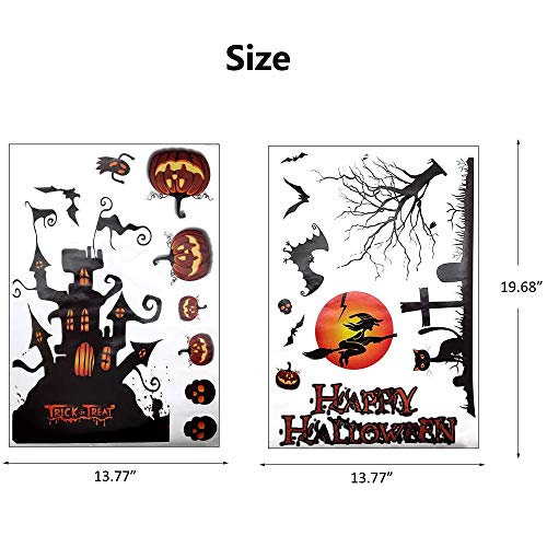ONDY Halloween Window Clings Decorations Stickers, Halloween Decals for Windows Glass Walls, Party Ornaments Static Stickers (Halloween 1)