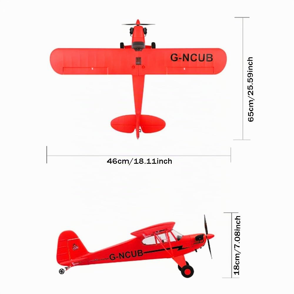J3 CUB RC Flugzeug 3D/6G 5CH Ferngesteuertes Flugzeug für Erwachsene 1406 Bürstenloser Motor Outdoor Starrflügel Stunt RC Segelflugzeug mit Austauschbaren Teilen