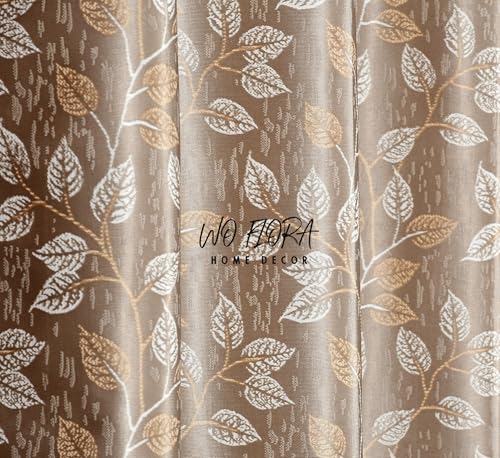 Image of Curtain for Door 5 feet Set of 3 Living Room Window Curtains | Premium Curtain Panel | Brown Color Curtain 5 ft