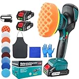 Lucidatrice Auto a Batteria 150 mm Rotorbitale Doppia Azione con 2×21V 2000mAh Batterie, ...