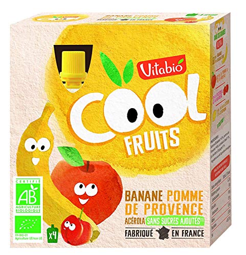 Vitabio Cool Fruits Gourdes Bio Pomme Banane 4 x 90 g