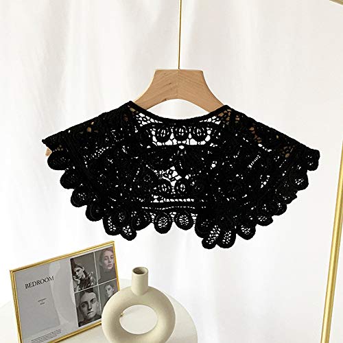 Elegtiskas Knitted Detachable Fake Collar Hollow Out Dickey Collar Shawl3