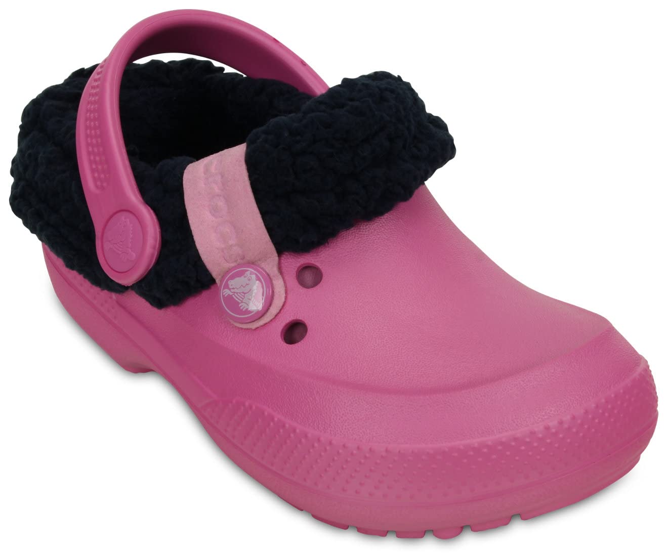 Crocs Blitzen II Lined Clog (Toddler/Little Kid), Party Pink/Nautical Navy, 2 M US Little Kid