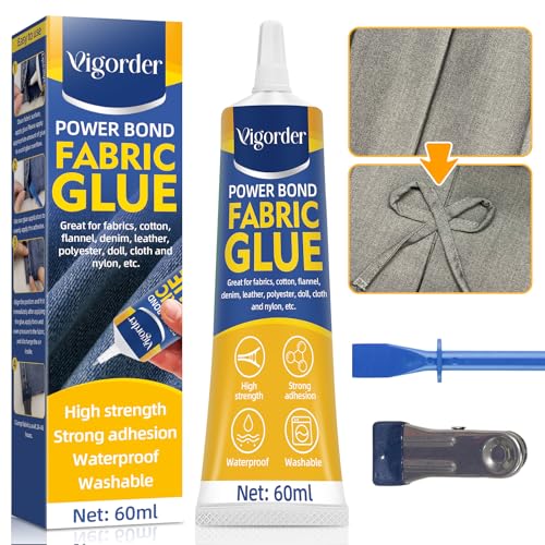 Fabric Glue Permanent, Fabric Glue for Clothing Permanent Washable for