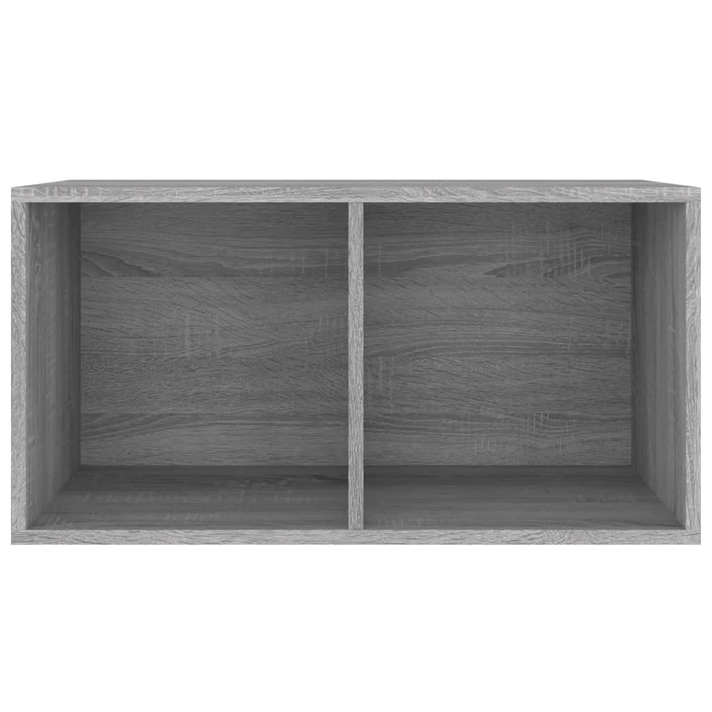 Boîte de rangement en vinyle gris Sonoma - 71 x 34 x 36 cm - Espace de rangement pour disques vinyles et CD - Utilisation polyvalente comme boîte de transport et de rangement